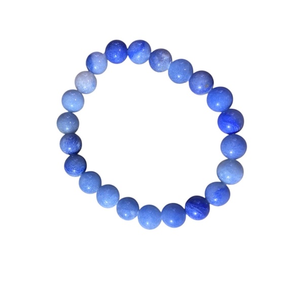 Blue Aventurine All Natural Crystal Stone Healing Properties Stretch Bracelet - Picture 2 of 9